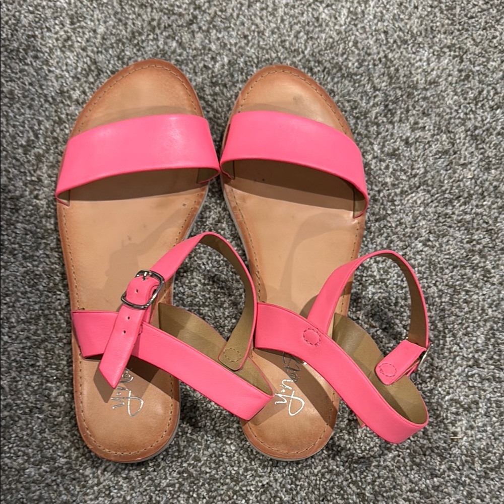 Pink Sandals with Buckle Straps